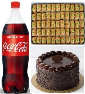 Klasik Çikolatalı Pasta 1 kg Baklava ve 1 L Cola Avantajlı Menü